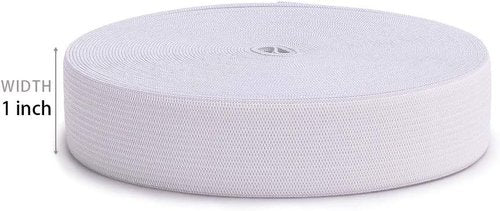 Airisoer Elastic Bands for Sewing - High Elasticity 1 Inch x 12 Yard White Knit Spool for Waistbands, Pants, Crafts