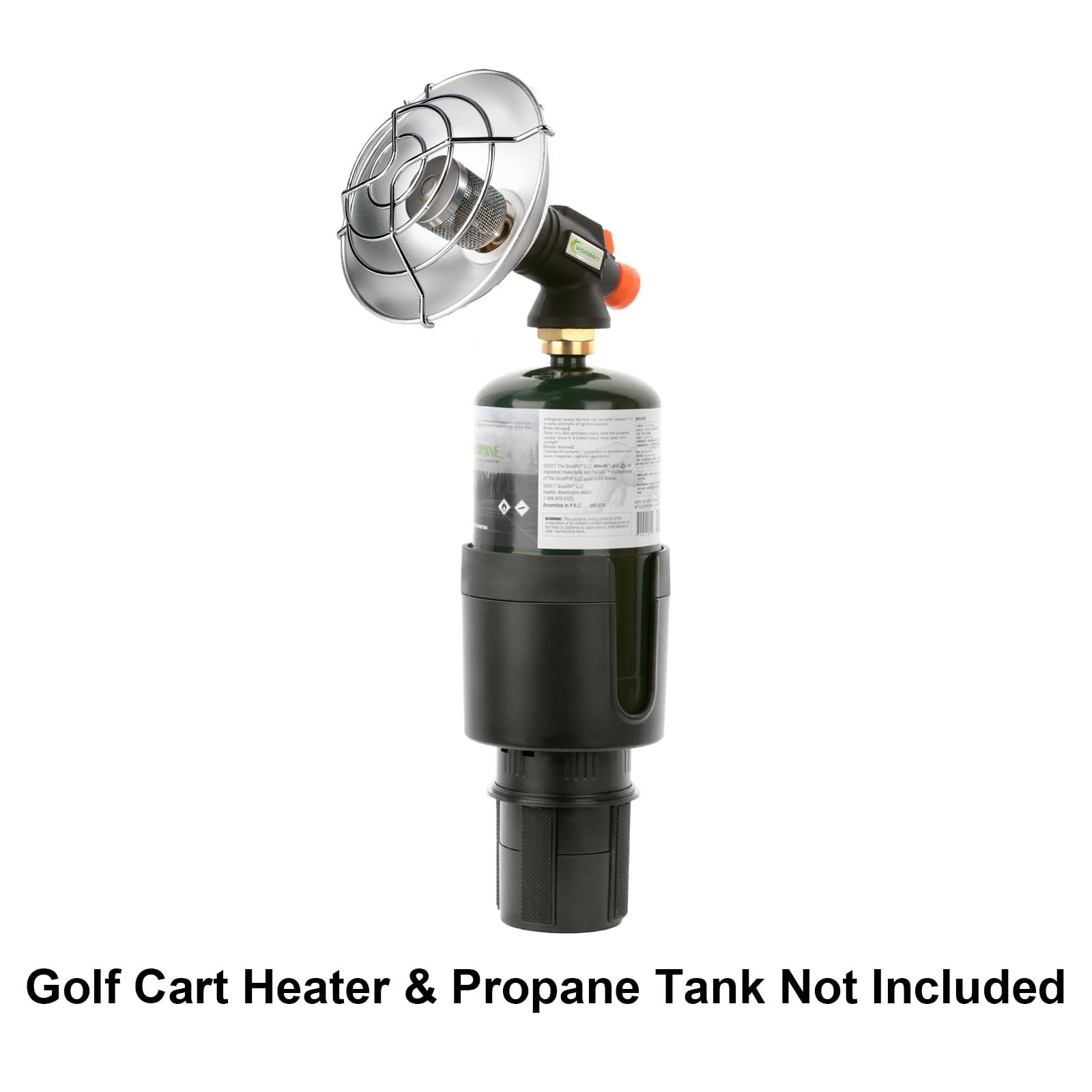 WishDirect Golf Cart Cup Holder Adapter, Universal Expandable Golf Cart Heater Holder Compatible with 16 Oz/1 Lb Propane Tank and Most Golf Carts
