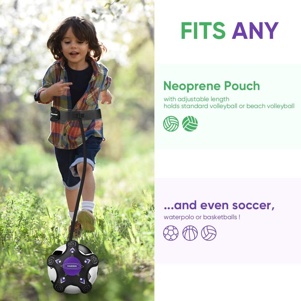 Soccer Ball/Volleyball Training Equipment, Solo Soccer Kick Trainer for Kids Adults, Soccer Practice Aid Bungee Waist Belt
