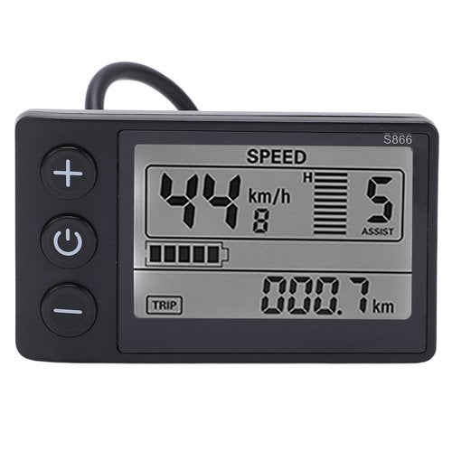 Majatou Speedometer, Odometer, Multifunctional LCD Display Instrument 24V 36V 48V Electric Control Panel, with Large LCD Backlight Display and