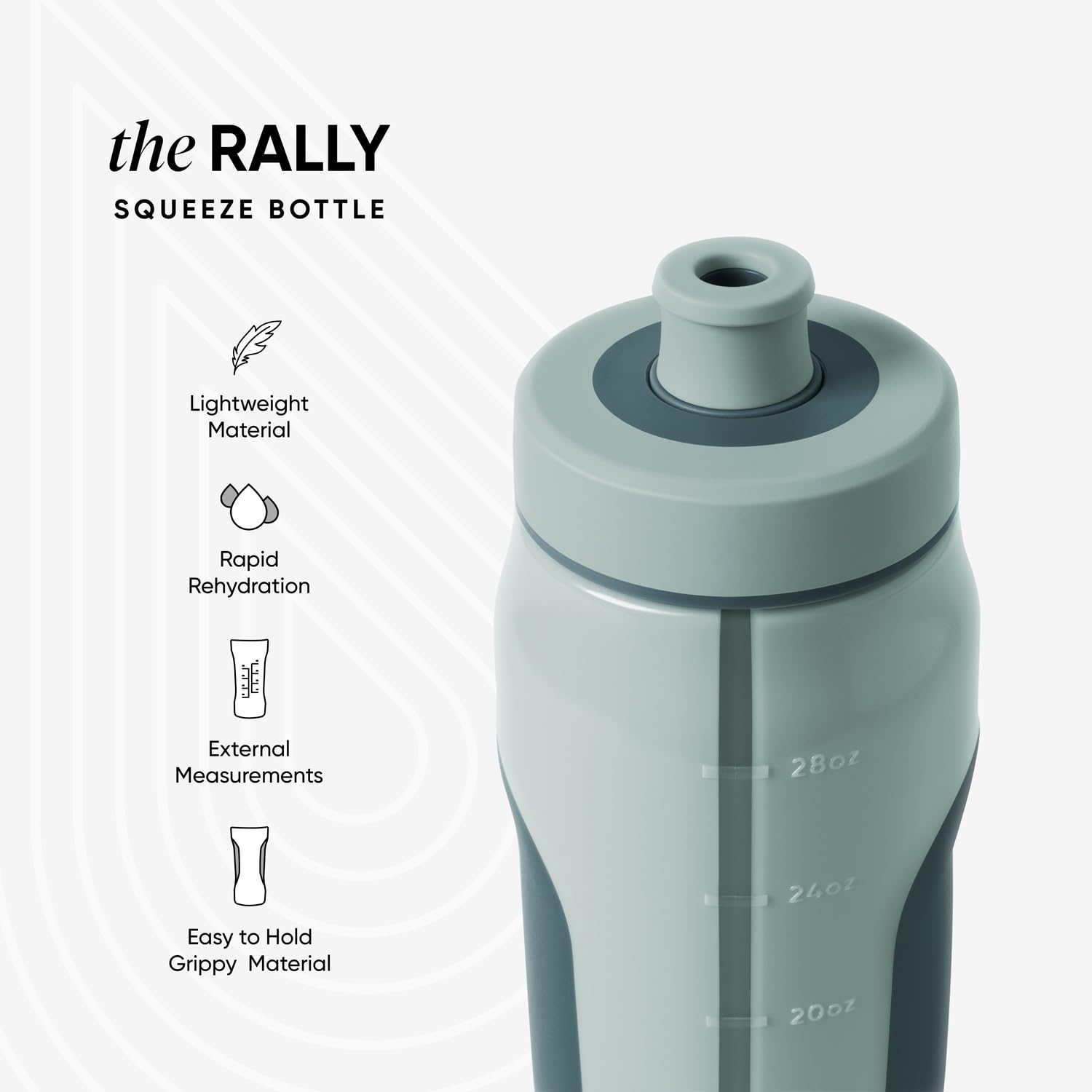 Simple Modern Rally Squeeze Plastic Water Bottle | 30oz Locking Leakproof Cup for Gym, Sports, Electrolytes, Travel | Sea Glass Sage Mix