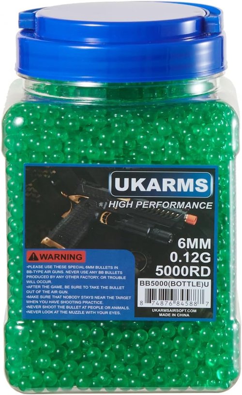 Golden Ball Airsoft BBS - .12-Gram 6mm Precision 5000-Count | Assorted Colors