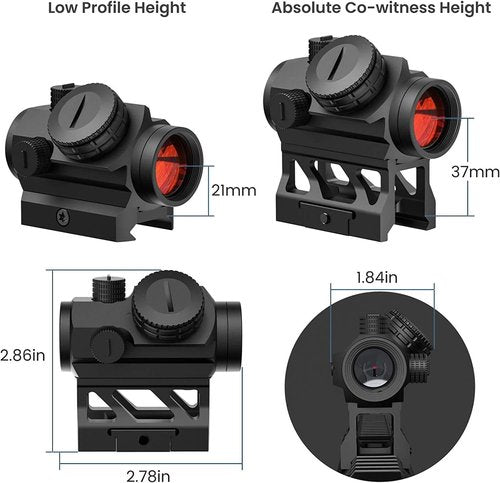 Feyachi V30 Red Dot Sight - Compact 1x20mm Scope with Auto On/Off & Co-Witness Mount | Flip Up Lens Cover