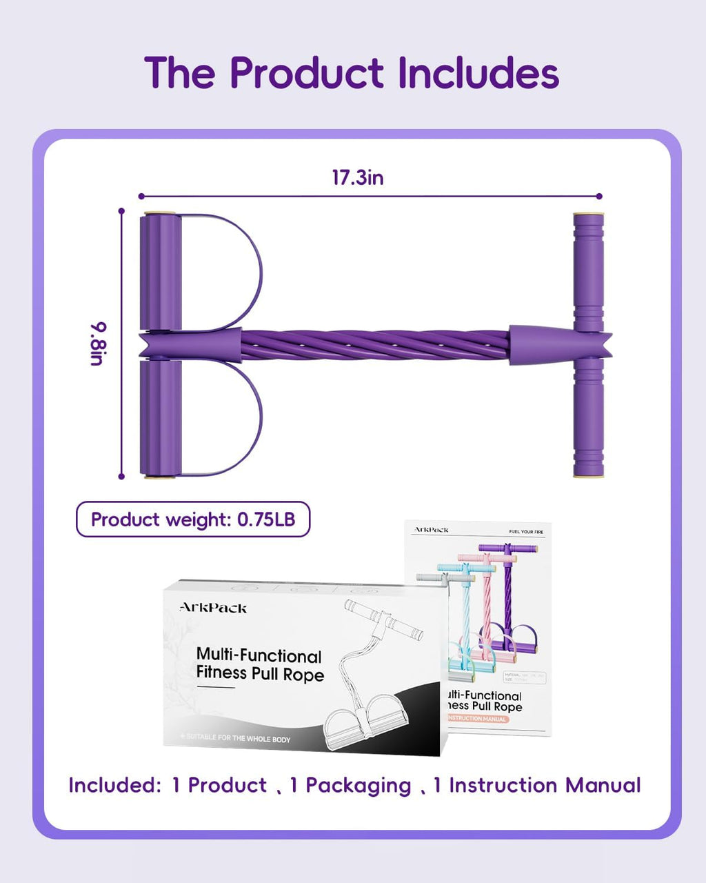 Skiennix Pedal Resistance Band - 6-Tube Elastic Fitness Pull Rope for Yoga & Pilates | Ideal for Legs, Calves, Arms