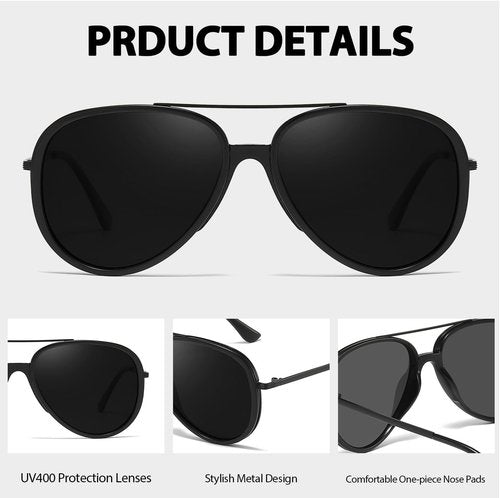 IGnaef Polarized Aviator Sunglasses for Women - Tangle-Free, UV Protection, Trendy Oversized Shades