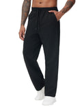 The Gym People Men's Fleece Sweatpants with Drawstring - Black, Medium, Unlined