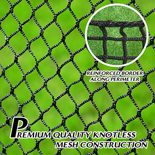 Golf Practice Net 10ft x 10ft x 10ft Backyard Barrier with Carabiners & Rope