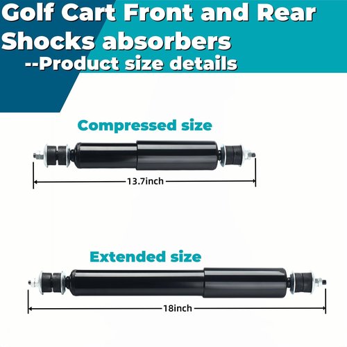 GFHUREB 2 Pcs Golf Cart Front and Rear Shocks Absorbers for EZGO TXT Electric/Gas 1994-up Golf Carts, Replaces OEM# 70928-G01, 76418-G01