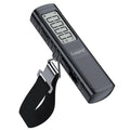 Battery-Free Digital Luggage Scale - 110lbs Capacity | Portable Handheld Scale for Travel (Black)