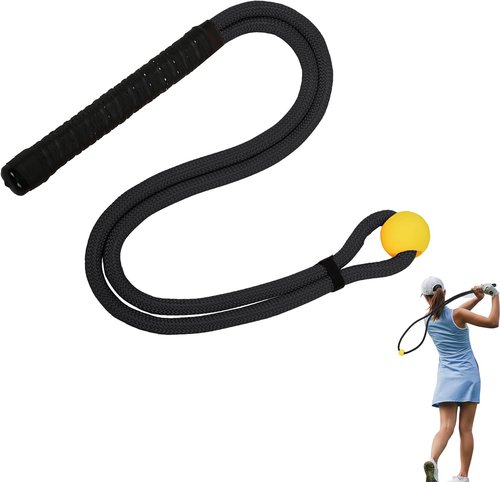 Mevfiya Golf Rope Swing Trainer – Golf Swing Speed Trainer & Golf Swing Aid for Improving Tempo, Rhythm, Flexibility, and Strength | Professional Golf Training Aid for Warm-Up & Swing Practice（Black）