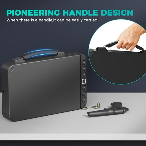 **Regine Switzerland Biometric Handgun Safe - Quick Access Fingerprint Lock for Home & Car**