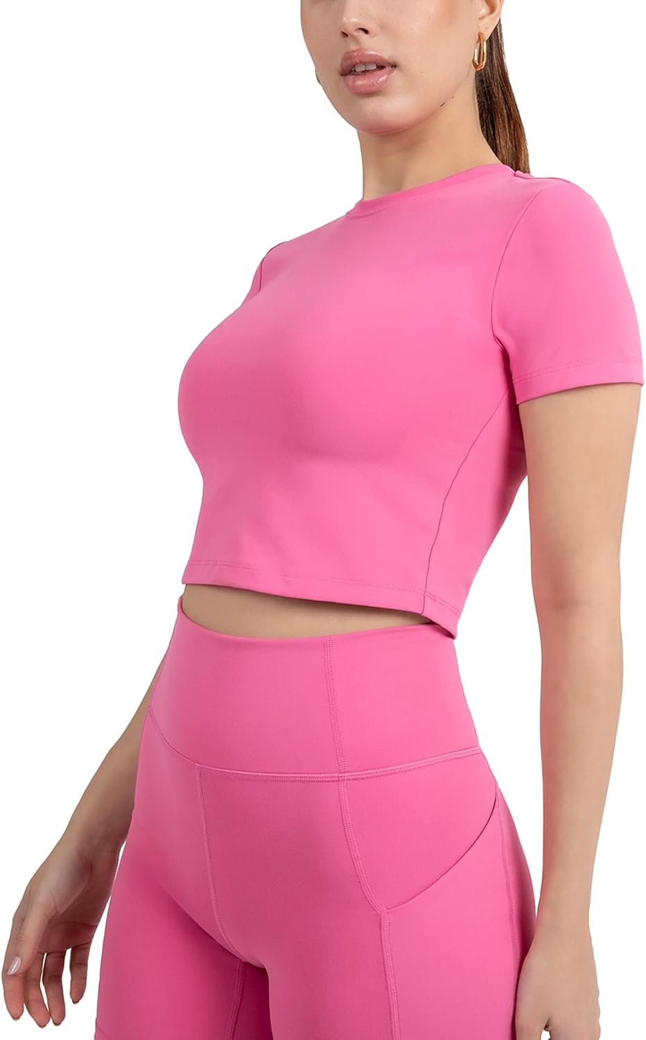 YITTY Ultraluxe Essential Crop Tee - Women's Athleisure Top with 4-Way Stretch