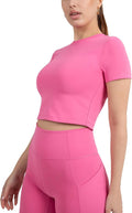 YITTY Ultraluxe Essential Crop Tee - Women's Athleisure Top with 4-Way Stretch