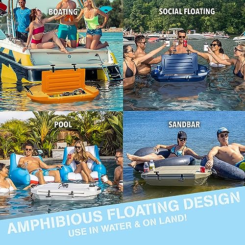 GoSports Cuddy Crawler Cooler Navy - 40 QT Amphibious Floating Cooler & Dry Storage