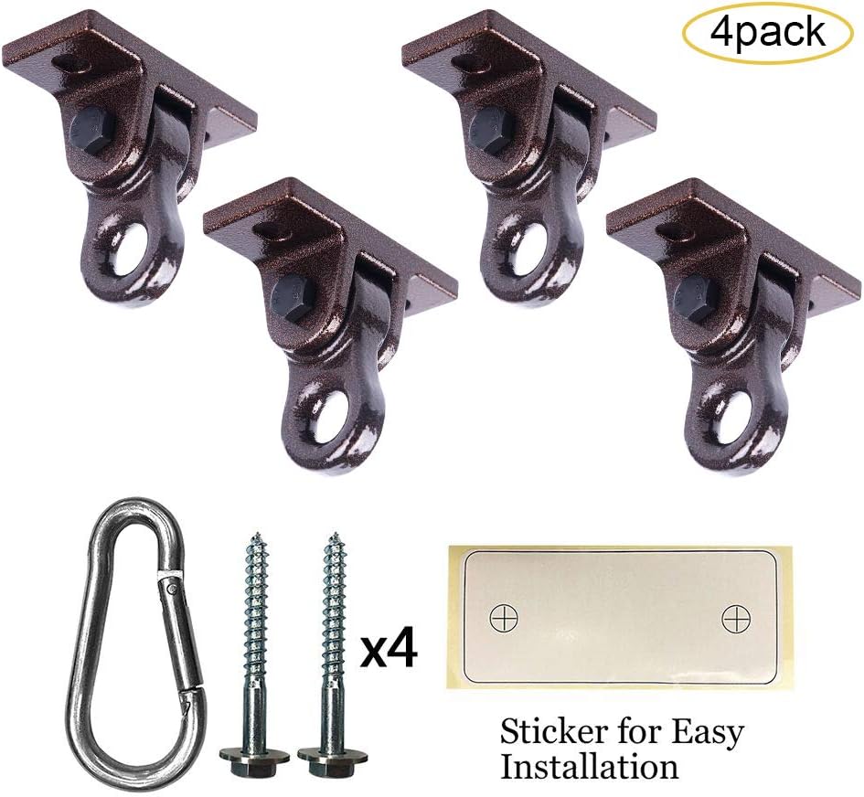 ABUSA Heavy Duty Swing Hangers - 5000 lb Capacity for Indoor/Outdoor Use | 4 Pack with Screws & Bolts