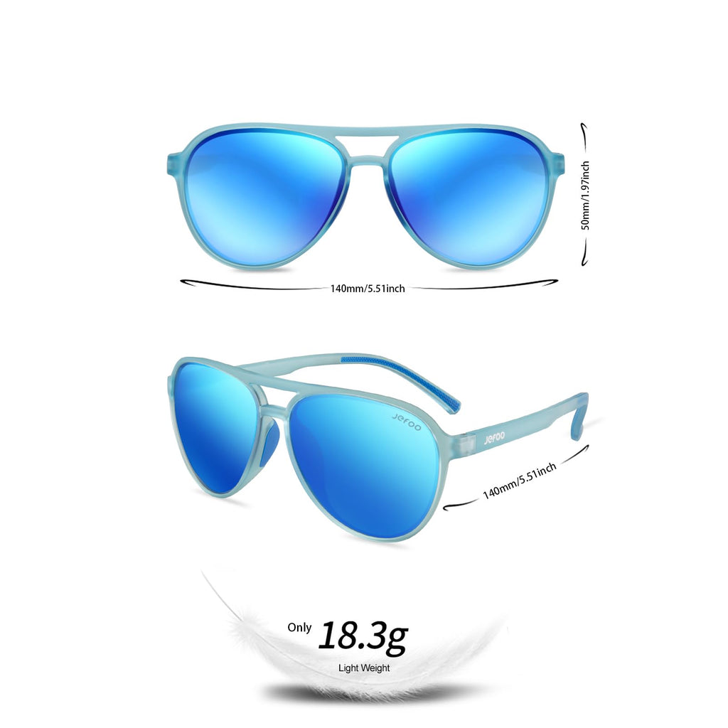 Jefoo Polarized Aviator Sunglasses for Women Men Retro Trendy Sports Sunglasses for Outdoor UV400 Protection