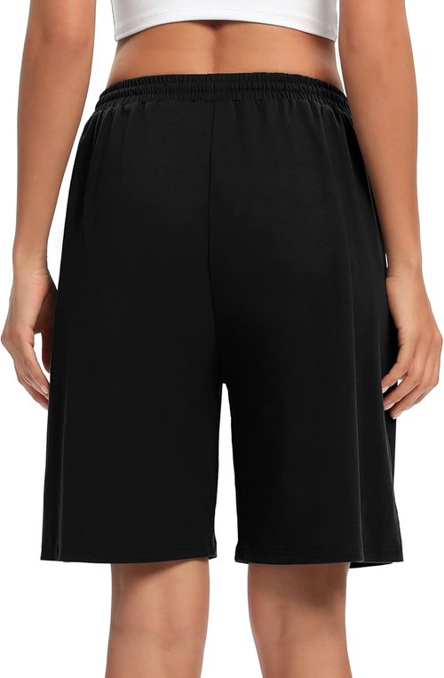 ASIMOON Women's Bermuda Shorts - Casual Athletic Lounge Shorts with Pockets | Loose Fit, Comfortable Design