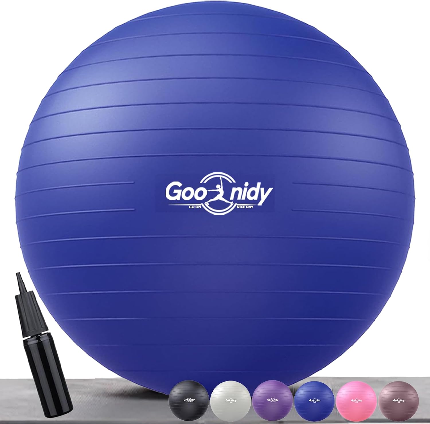 Skiennix Anti-Burst Exercise Ball - 2200lb Support for Pilates, Yoga & Physical Therapy | Includes Pump