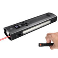 GEARPASS Flat EDC Rechargeable Flashlight 1200LM - 9 Modes Magnetic Base, Red Laser Pointer, Power Bank & Cigarette Lighter, IP67 Waterproof for Outdoor Emergency Repair