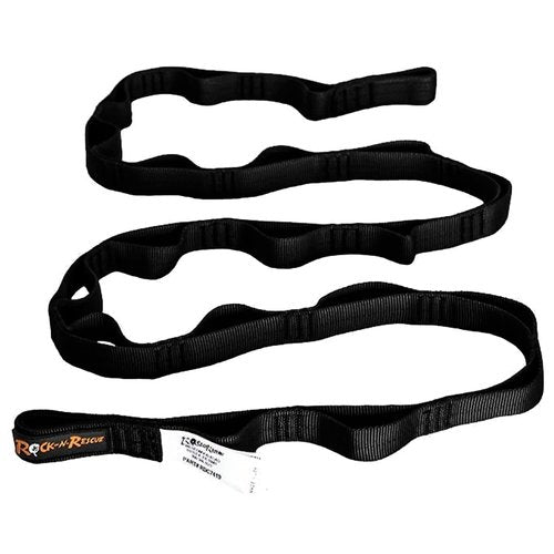 Rock-N-Rescue Daisy Chain - 60 Inches Long, 15 Pockets, 15.5 kN, Nylon Multi-Loop Sling, Made in USA, Rock Climbing, Firefighter, and Rescue Gear, Black
