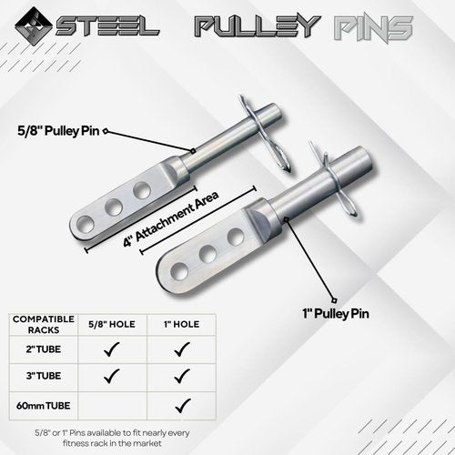 F&F STEEL Adjustable Fitness Rack Pulley Pin - Heavy-Duty Gym Equipment for Home Workouts | Fits 2" & 3" Racks