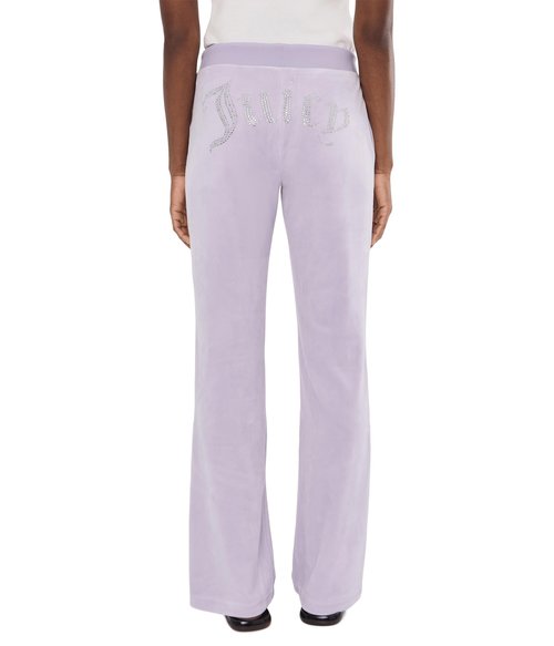 Juicy Couture Womens, Rib Waist Velour Pants with Drawcord, Orchid Petal, X-Large