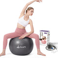 ElaraFit Anti Burst Large Exercise Ball for Yoga Non Slip Pilates Ball with Pump 550 lbs Capacity for Pregnancy, Fitness Size L 23 to 26 inches, About 58 to 65cm (Black)