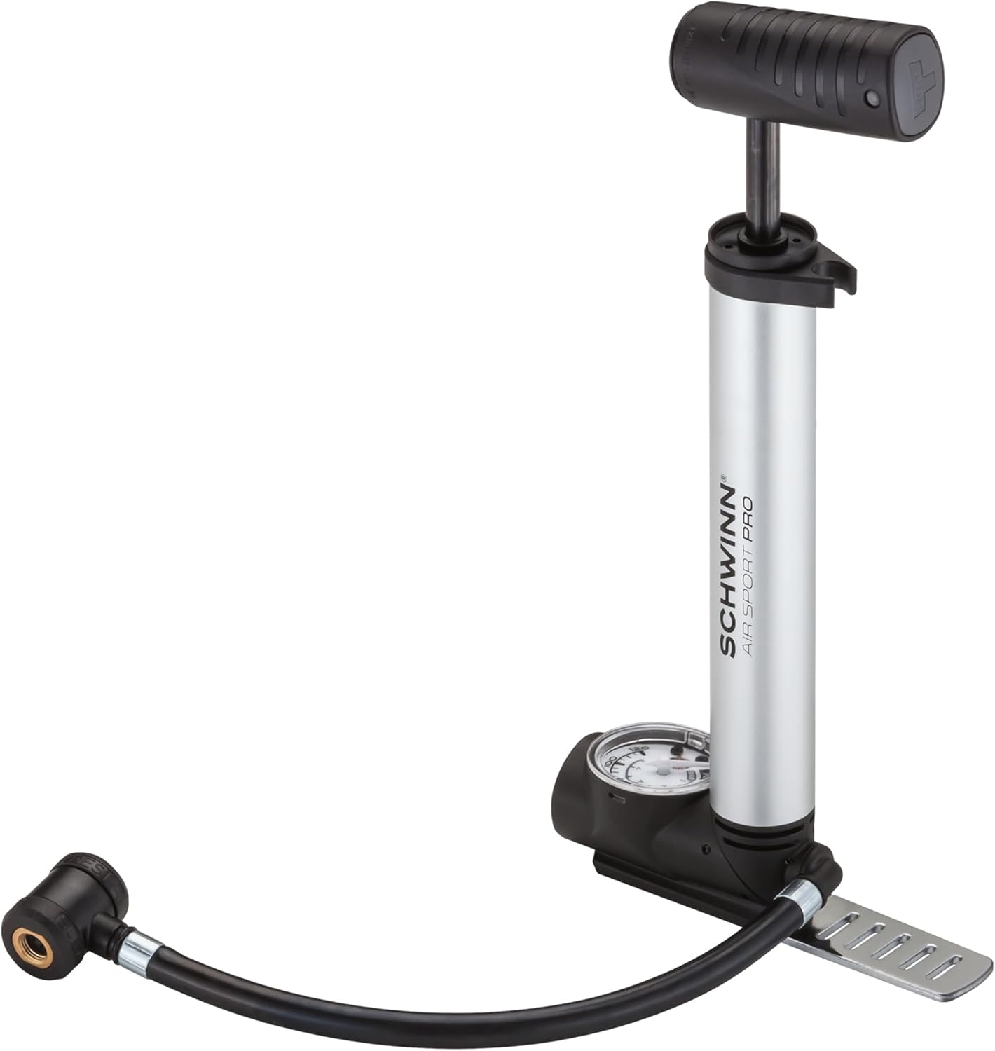 Schwinn Air Sport Mini Bike Pump - Portable Foot & Hand Pump for Schrader & Presta Valves | Ideal for Easy Road Riding
