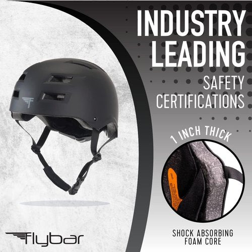 Flybar Bike Helmet - Multi-Sport Dual Certified, Adjustable Dial, Lightweight for Kids & Adults