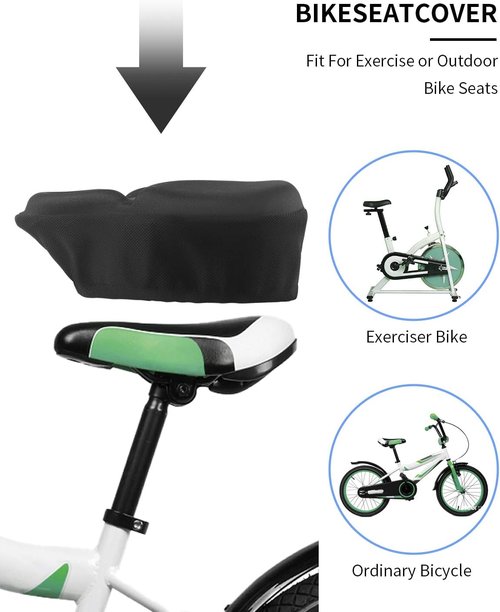 MSDADA Gel Bike Seat Cover - Extra Soft Cushion for Men & Women | Wide Comfort Fit (11.41" x 10.24")