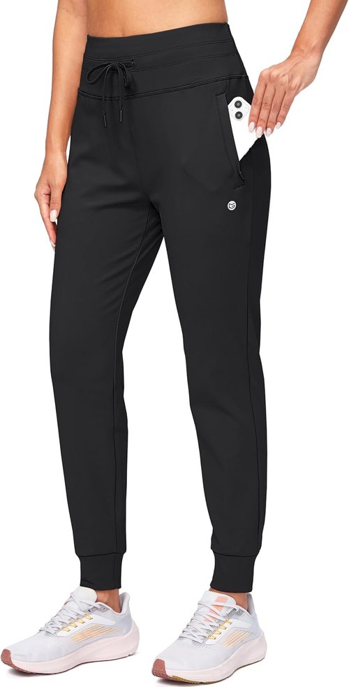 G Gradual Women's Fleece-Lined Joggers - High Waisted, Water Resistant Thermal Sweatpants for Winter | Hiking & Running