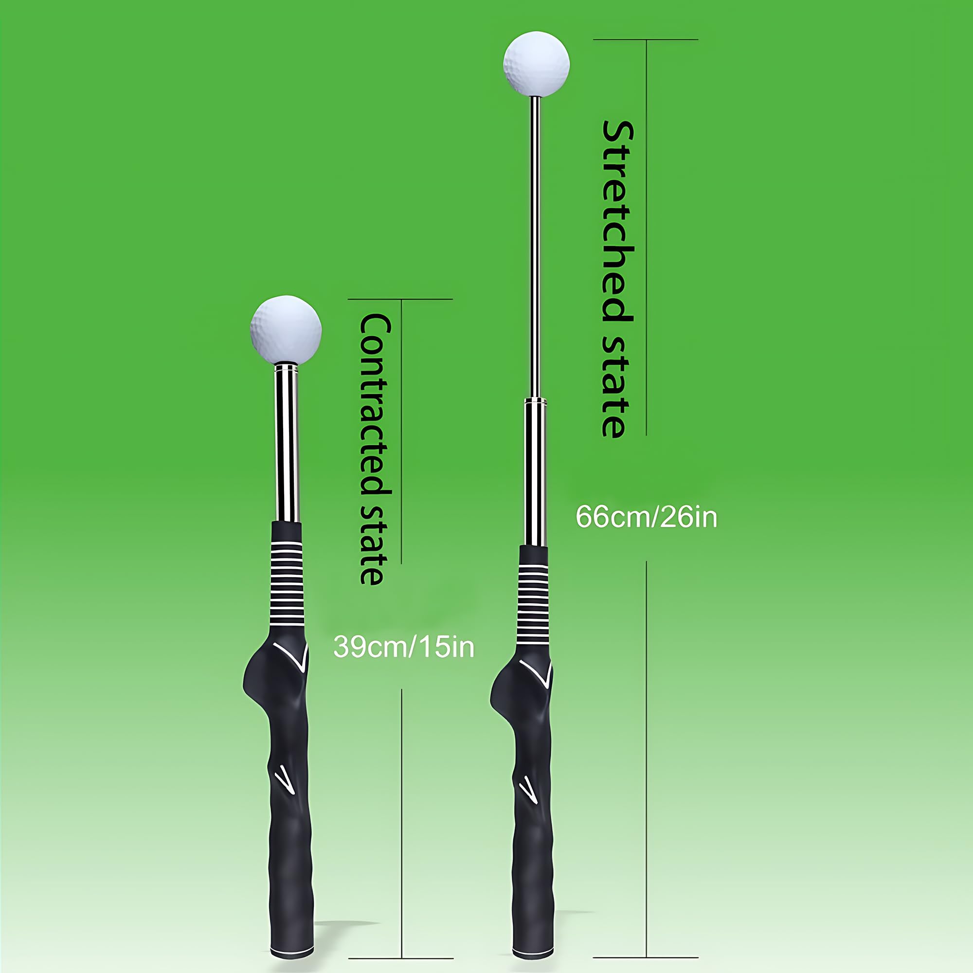 SDXSY Retractable Golf Swing Trainer with Click Feedback - Right-Handed Grip & Tempo Corrector for Indoor/Outdoor Practice, Warm-up and Chipping Training