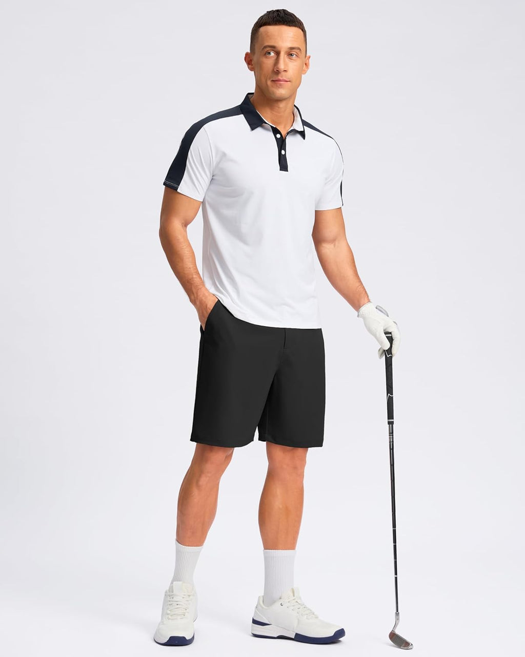 Pudolla Men's Casual Golf Shorts - Lightweight, Quick-Dry Fabric with 3 Pockets | Available in 5"/7"/9" Sizes