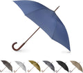 Tote's Men's Eco-Friendly Auto Open Wooden Handle J Stick Umbrella - Durable & Stylish Design