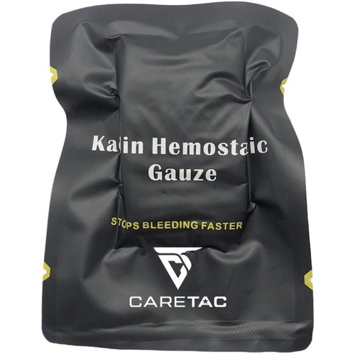 CareTac Advanced Quick Clotting Combat Gauze 3" x 12' – Compressed Hemostatic Z-Folded Wound Packing Medical Gauze with Kaolin for Faster Bleed Stop for Emergency First Aid, Survival & Tactical Gear