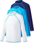 Skiennix Boys Rash Guard Swim Shirt - Long Sleeve UPF 50+ Sun Protection for Kids | Quick Dry Beach Wear
