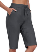 MoFiz Women's 13" Knee Length Hiking Shorts - Quick Dry, Water Resistant, 3 Pockets for Travel & Golf