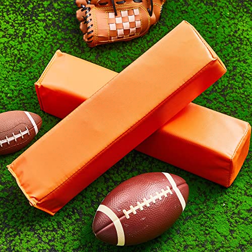 8 Pack Football End Zone Pylons - Orange, 18 Inch Regulation, Weighted & Anchorless