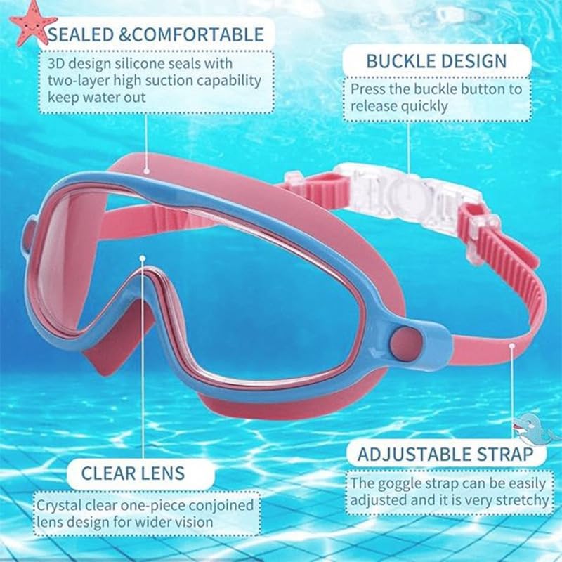 SWZEC Blumi Baby SplashyEyes Goggles - Comfortable, Waterproof Design for Kids | Fun Colors Available