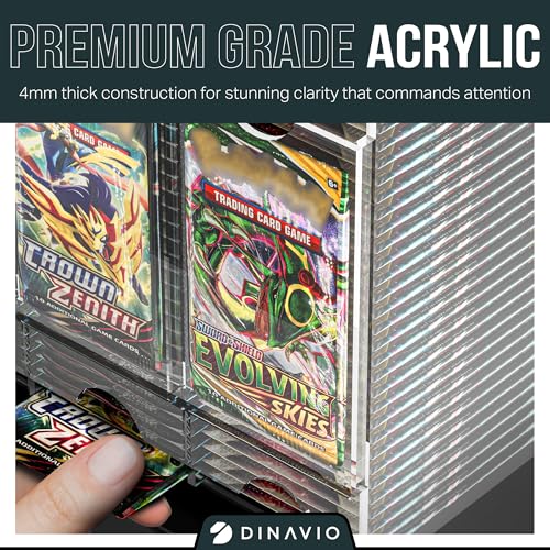 6-Slot Booster Pack Dispenser with Black Acrylic Base for TCG and Sports Cards