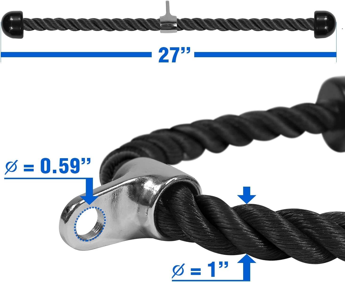 Yes4All Cable Machine Attachments - Versatile Row Handles, Tricep Rope & Bars for Home Gym | Load Up to 880 LB