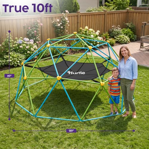 10ft Climbing Dome with Hammock for Kids - Outdoor Jungle Gym & Monkey Bars