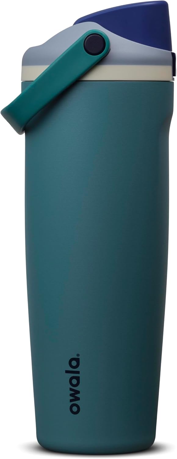 Owala FreeSip Sway Insulated Stainless Steel Water Bottle - 30oz, BPA Free, Leak Proof, Denim Color