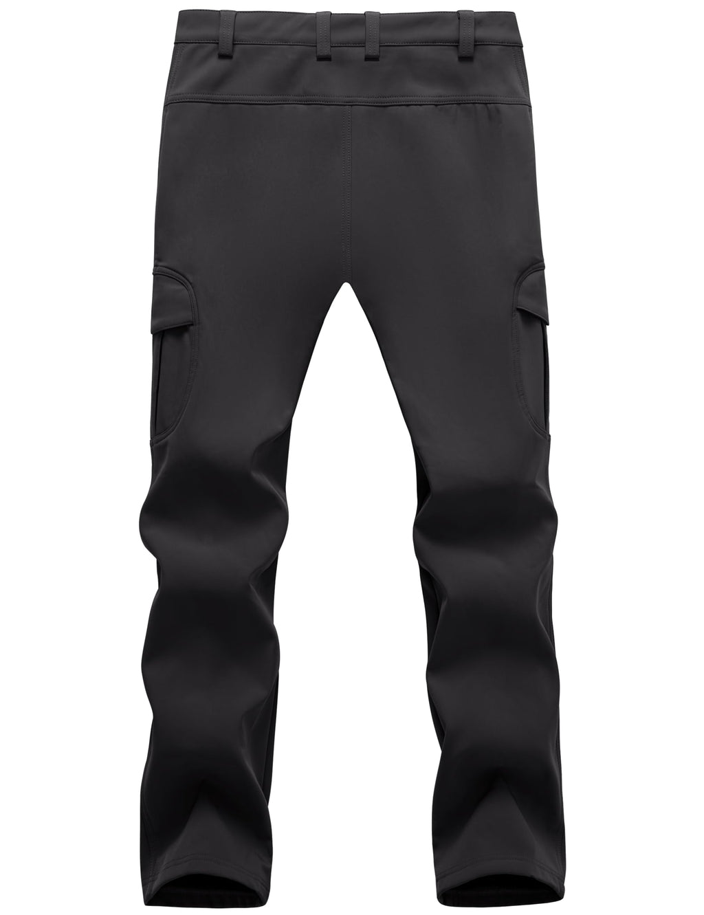 TACVASEN Winter Pants for Men Work Cargo Fleece Lined Waterproof Cold Weather Snow Softshell Tactical Hiking Ski Rain Pants Black 34