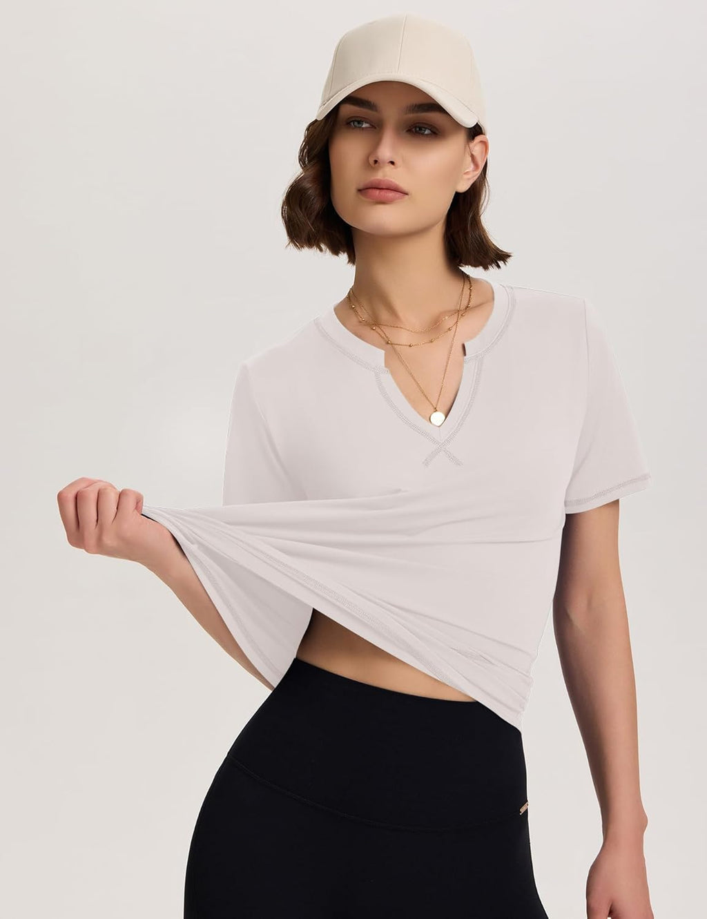 TCOT Workout Tops - Women's V-Neck Short Sleeve Athletic T-Shirts for Yoga & Hiking