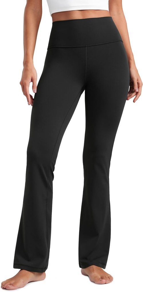 CRZ YOGA Flare Leggings - High Waist Bootcut Lounge Pants with Pocket | Available in 29"-33.5" Sizes