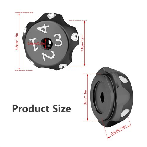 Aferrizu Aluminum Rear Shock Decor Nut Cover Suspension Adjuster Decor Cap for Can Am Ryker 600 900 Rally Edition Sport 2019-2025 Replacement Decorative Cap Accessories (Black)