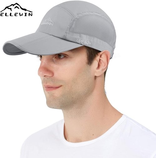 ELLEWIN Unisex Baseball Cap - Foldable Sports Hat with UPF 50+ Sun Protection | 2 Pack