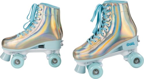 GEM QUAD ROLLER SKATES - Holographic Blue, Size 7-10