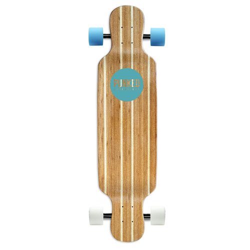 Yocaher Punked Bamboo Longboard Skateboard Freestyle 40" x 9.75"Cruiser w/BLACKWIDOW Premium Clear Grip Tape, Heavy Duty Aluminum Alloy Truck, 71mm Longboard Wheels (Geometrix)